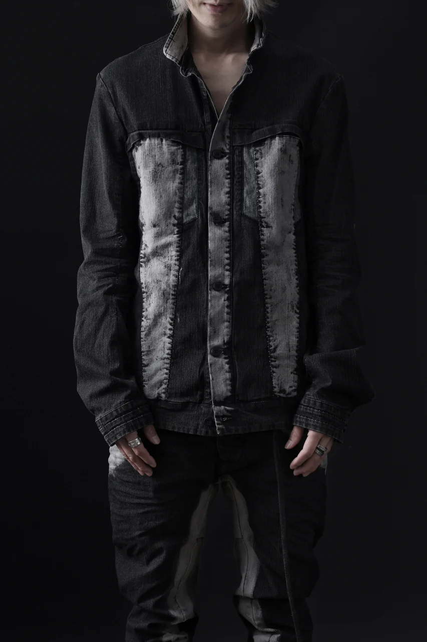 masnada JEANS JACKET / REPURPOSED STRETCH JEANS (CORRODED) - Image 3