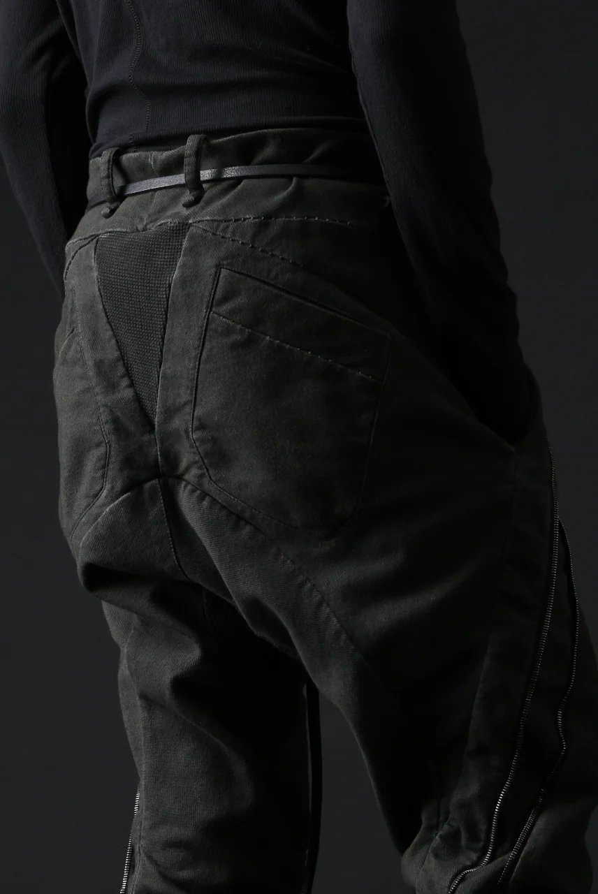 masnada LATERAL ZIP BAGGY PANTS / STRETCH REPURPOSED COTTON (LEGION) - Image 30