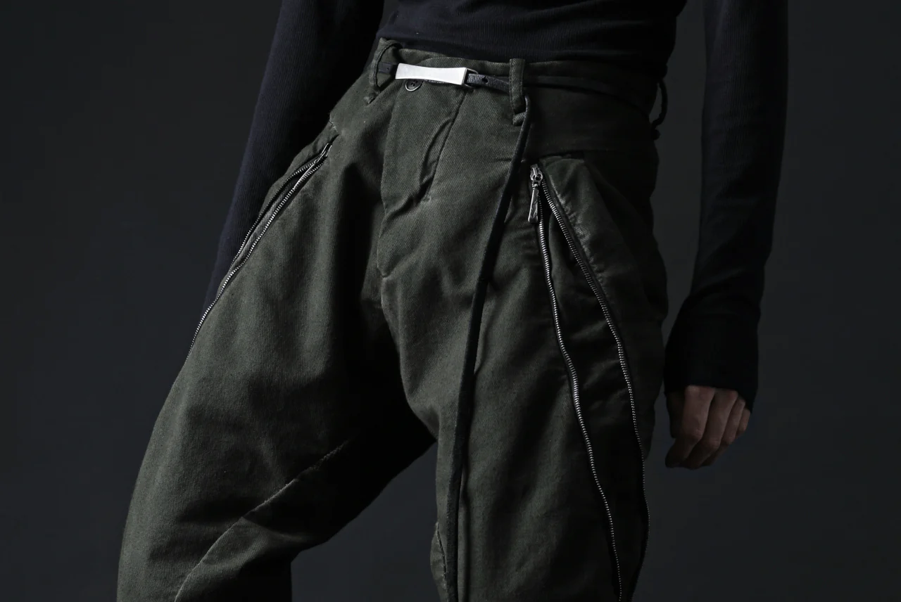 masnada LATERAL ZIP BAGGY PANTS / STRETCH REPURPOSED COTTON (LEGION) - Image 32