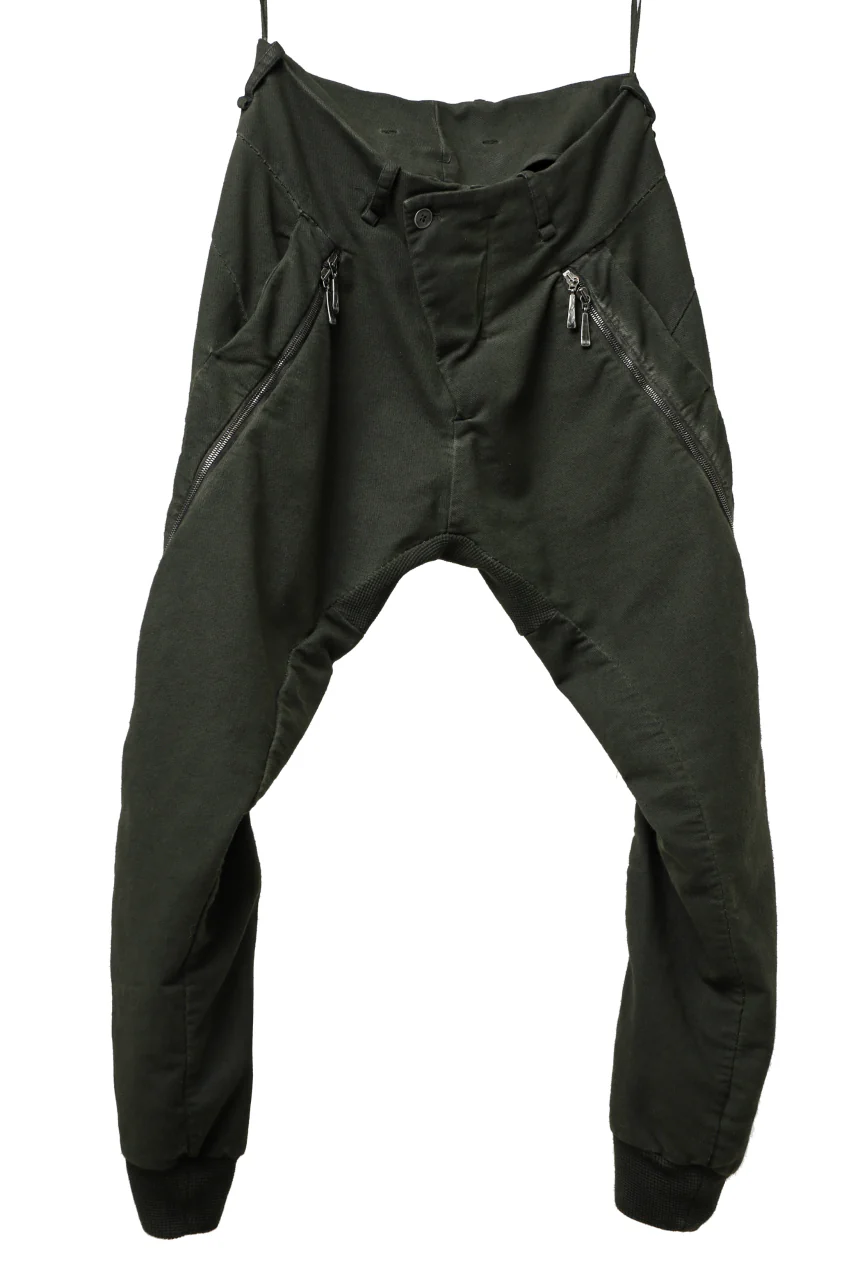 masnada LATERAL ZIP BAGGY PANTS / STRETCH REPURPOSED COTTON (LEGION) - Image 8