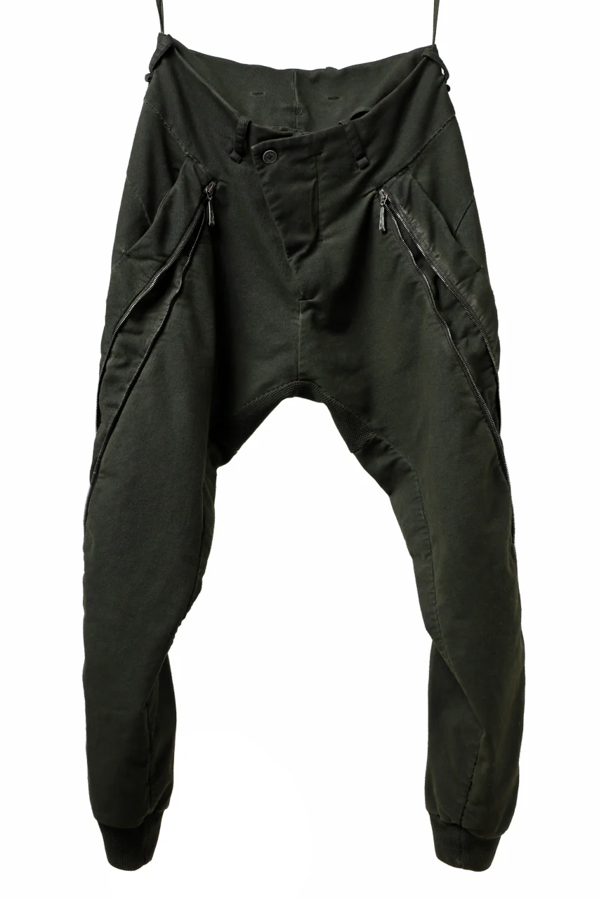 masnada LATERAL ZIP BAGGY PANTS / STRETCH REPURPOSED COTTON (LEGION) - Image 9