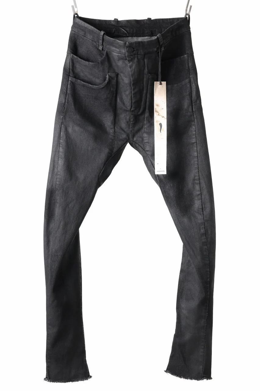 masnada LAYERED POCKET SLIM JEANS / STRETCH DENIM (BLACK)