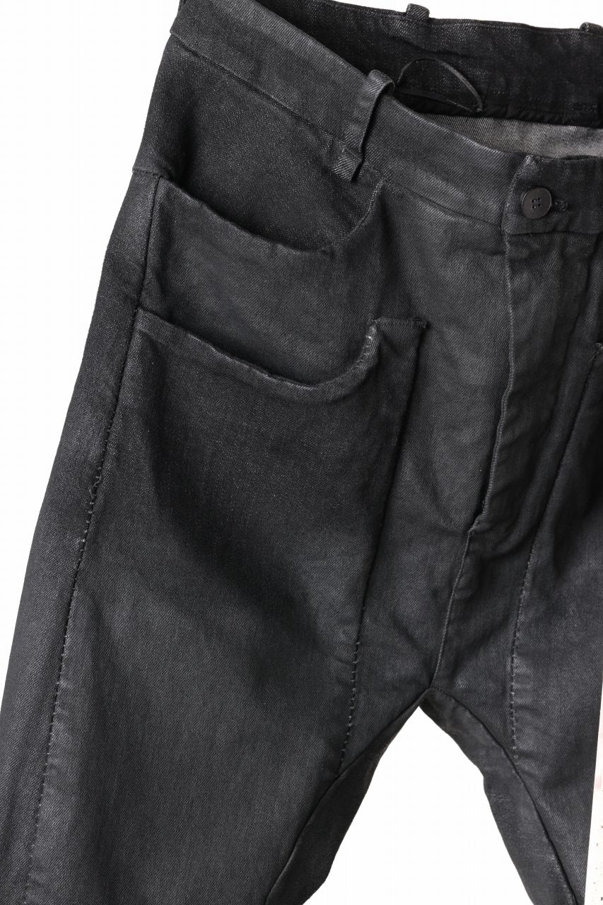 masnada LAYERED POCKET SLIM JEANS / STRETCH DENIM (BLACK) - Image 8