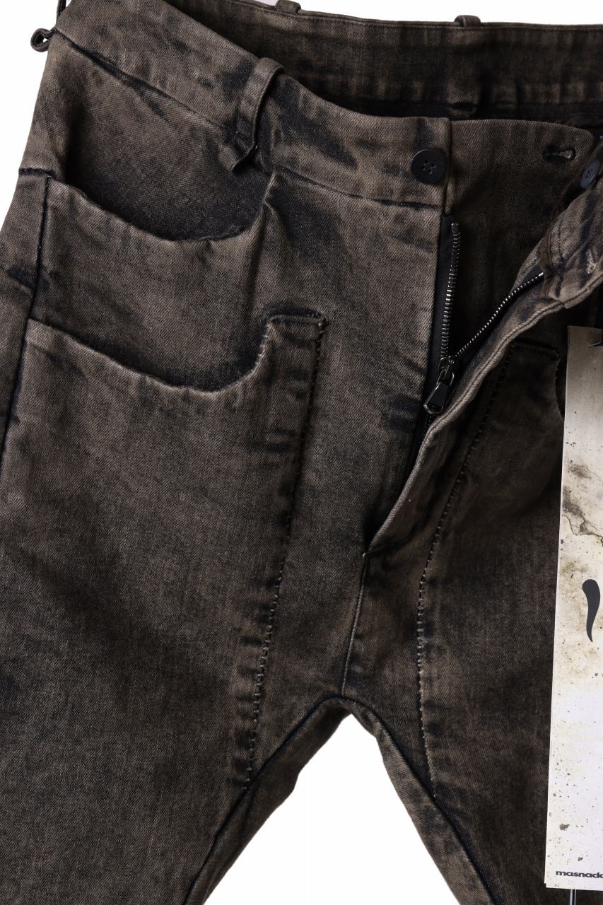 masnada LAYERED POCKET SLIM JEANS / STRETCH DENIM (BLACK CLAY) - Image 10