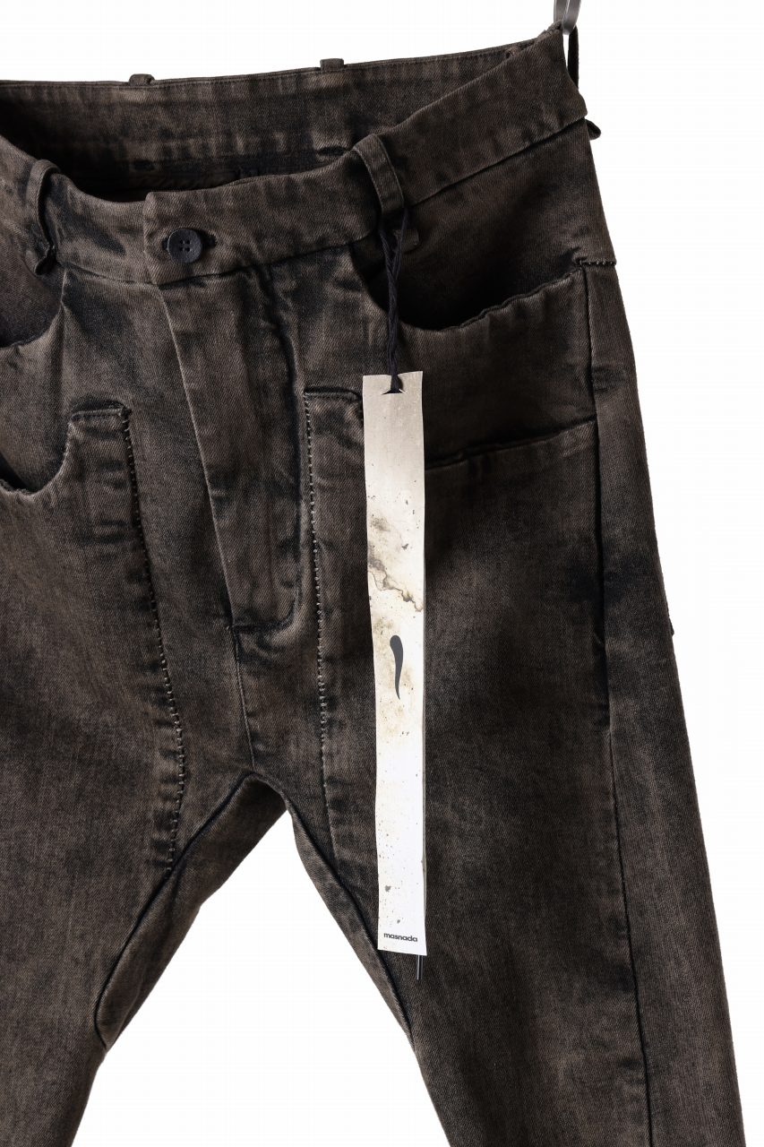 masnada LAYERED POCKET SLIM JEANS / STRETCH DENIM (BLACK CLAY) - Image 11