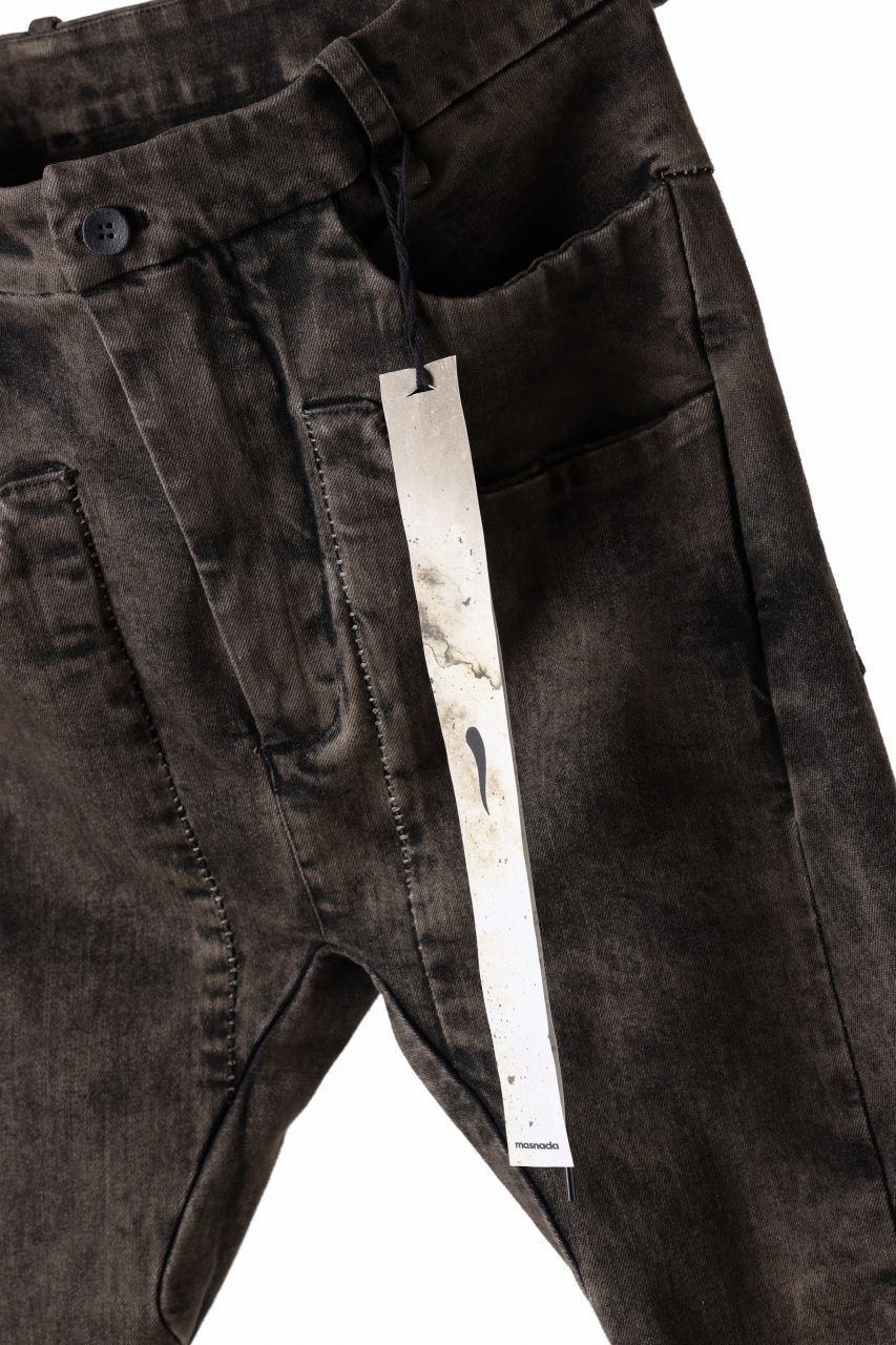 masnada LAYERED POCKET SLIM JEANS / STRETCH DENIM (BLACK CLAY) - Image 12