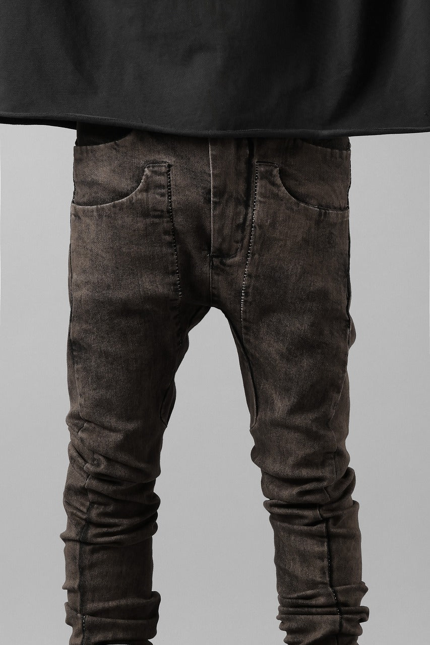 masnada LAYERED POCKET SLIM JEANS / STRETCH DENIM (BLACK CLAY) - Image 19