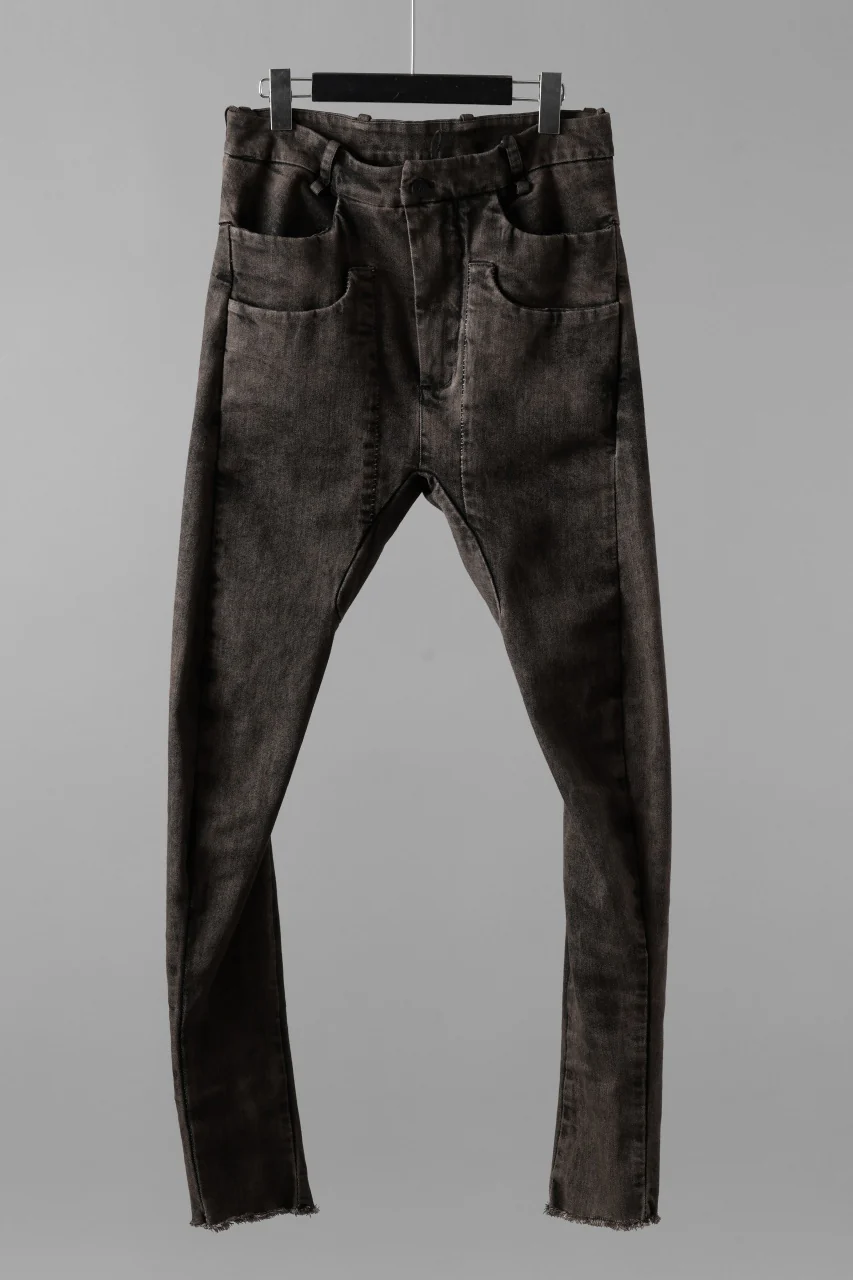 masnada LAYERED POCKET SLIM JEANS / STRETCH DENIM (BLACK CLAY) - Image 26