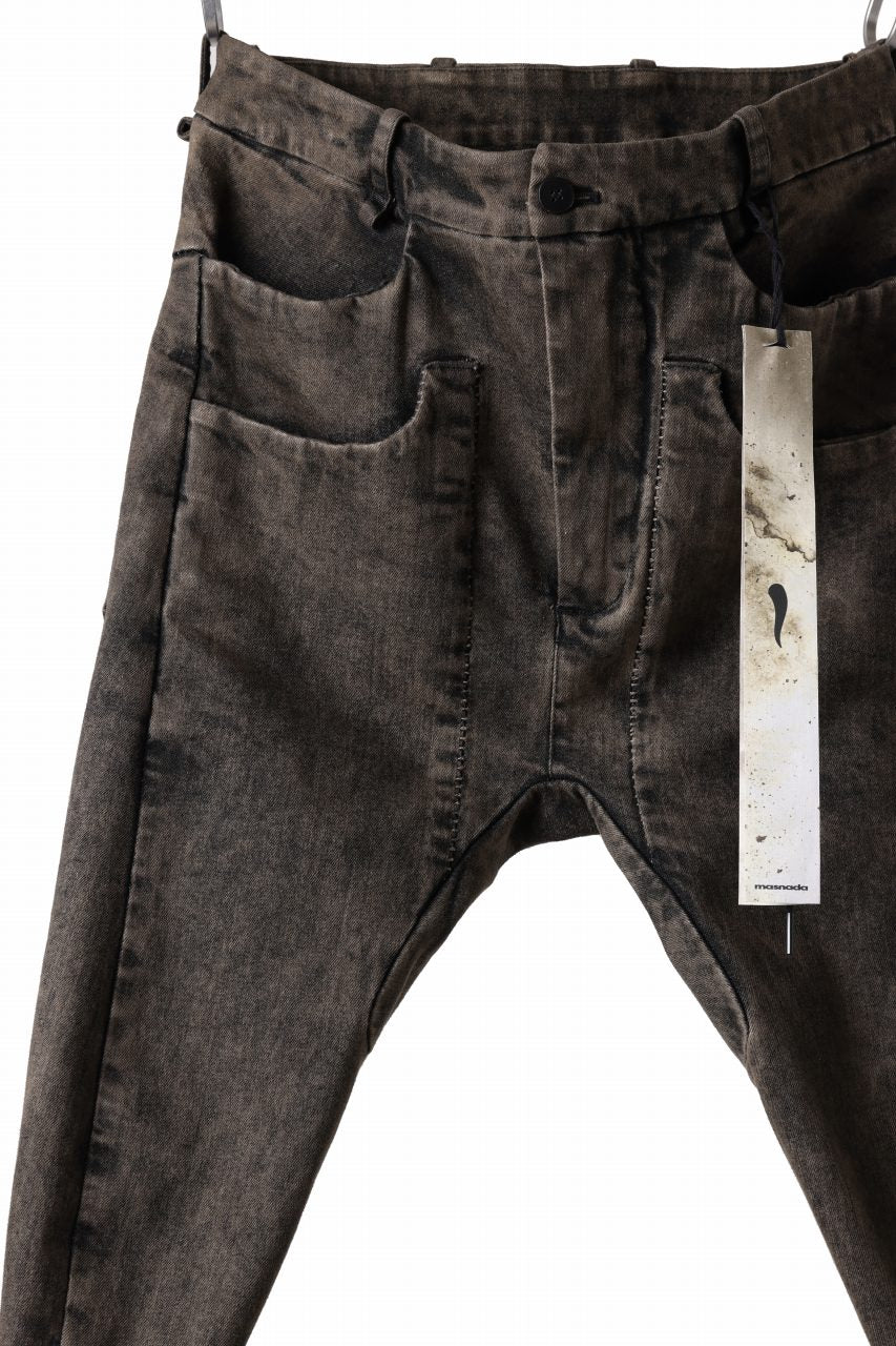 masnada LAYERED POCKET SLIM JEANS / STRETCH DENIM (BLACK CLAY) - Image 4