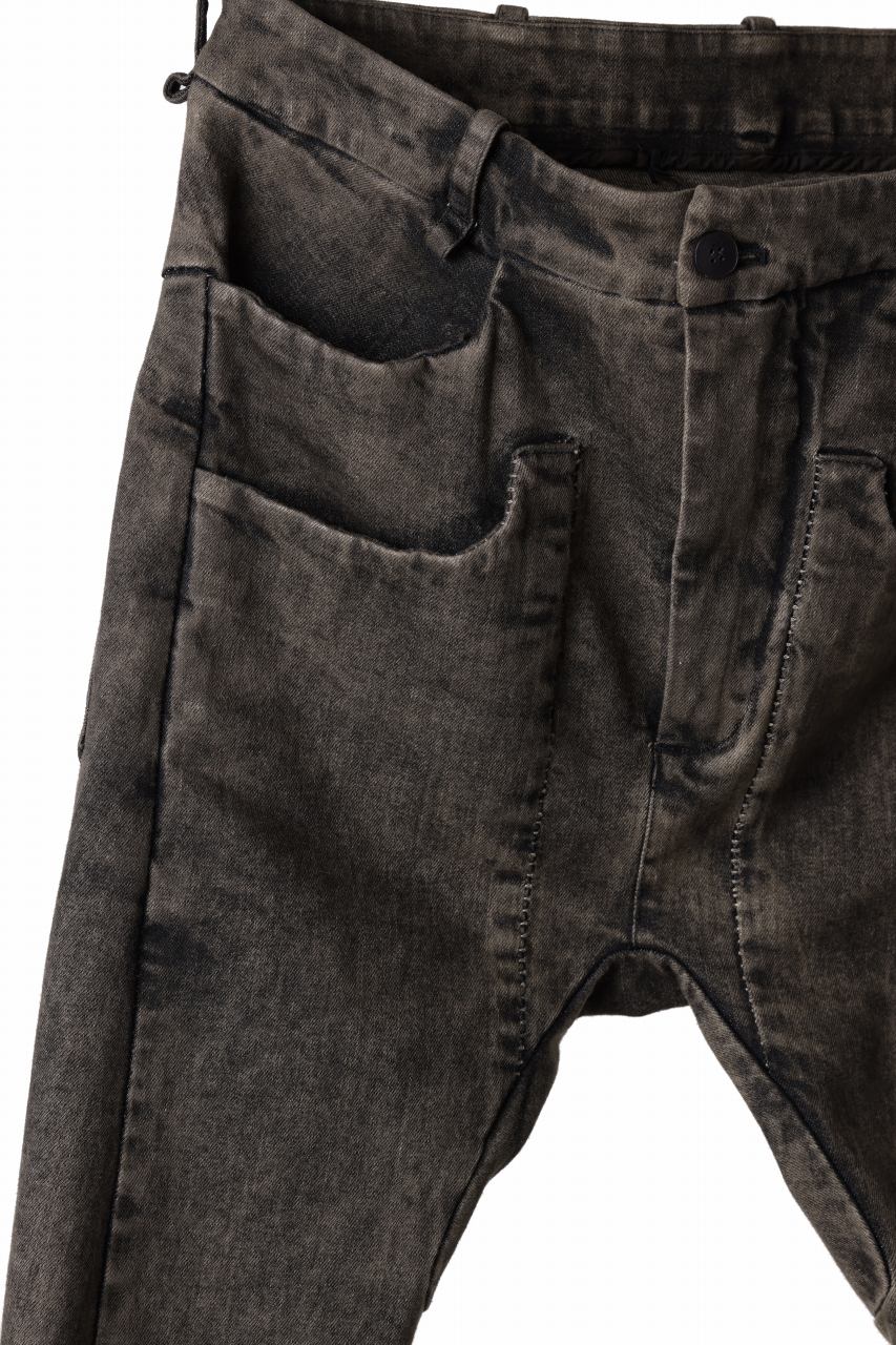 masnada LAYERED POCKET SLIM JEANS / STRETCH DENIM (BLACK CLAY) - Image 7