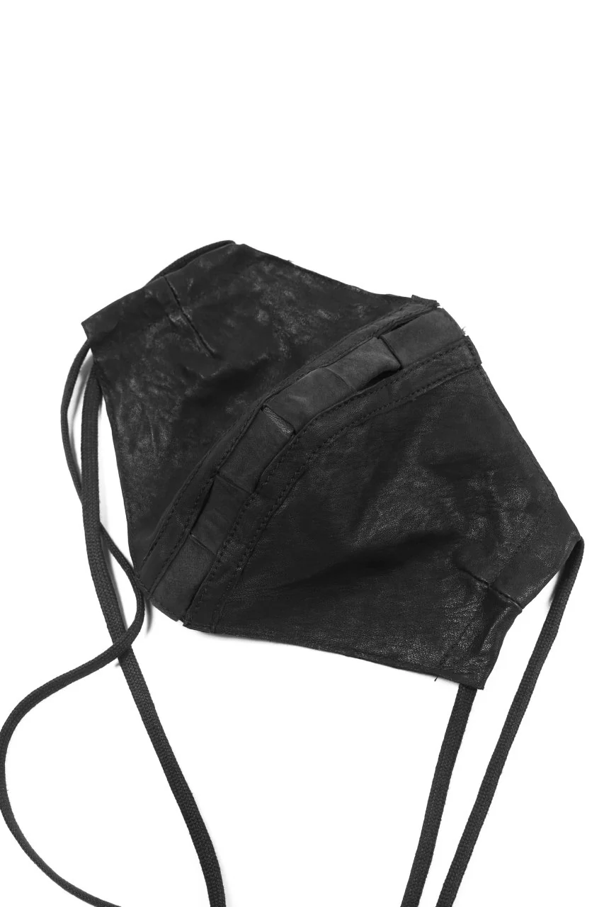 masnada LEATHER MASK / PELLE DI PECORA VEGETALE (BLACK) - Image 6