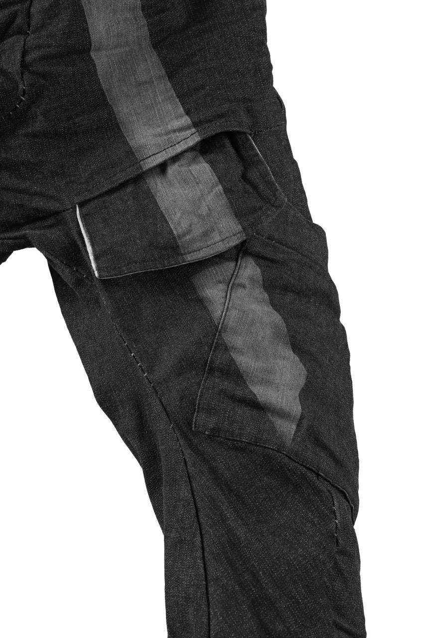 masnada LINED CARGO POCKET PANT / UN DENIM ELASTICIZZATO LAVATO (BLACK STENCIL) - Image 10