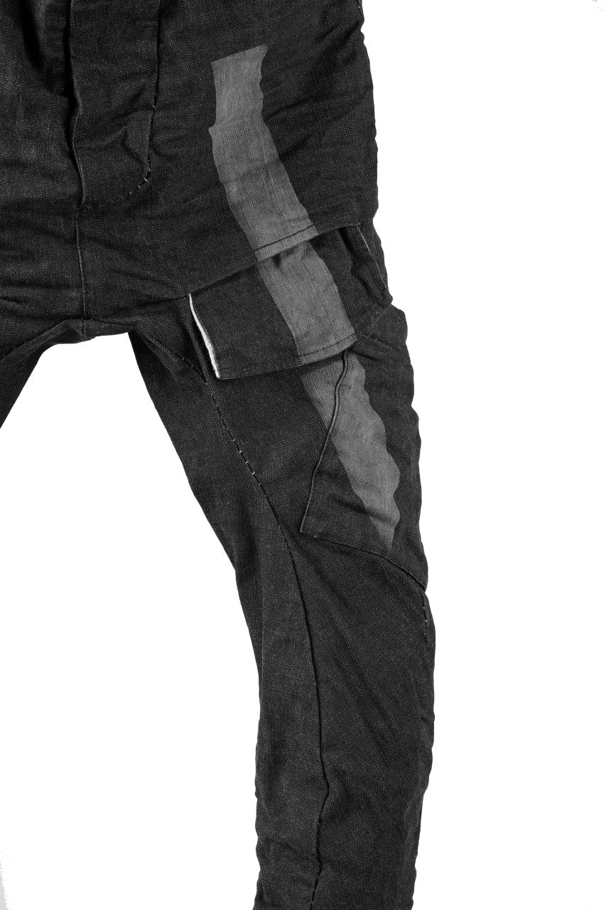 masnada LINED CARGO POCKET PANT / UN DENIM ELASTICIZZATO LAVATO (BLACK STENCIL) - Image 13