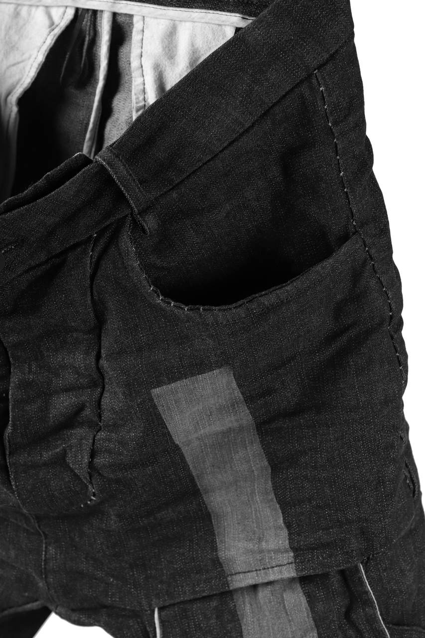 masnada LINED CARGO POCKET PANT / UN DENIM ELASTICIZZATO LAVATO (BLACK STENCIL) - Image 14