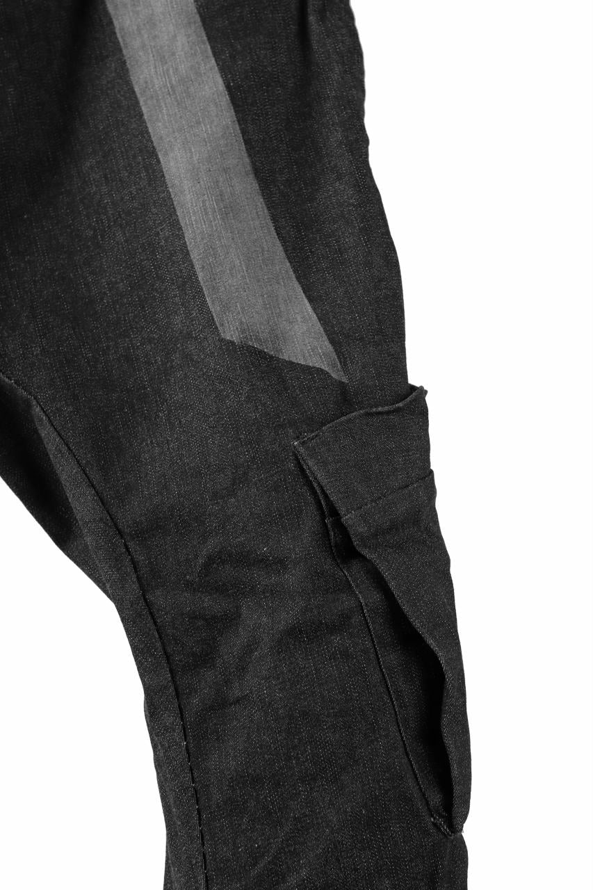 masnada LINED CARGO POCKET PANT / UN DENIM ELASTICIZZATO LAVATO (BLACK STENCIL) - Image 23