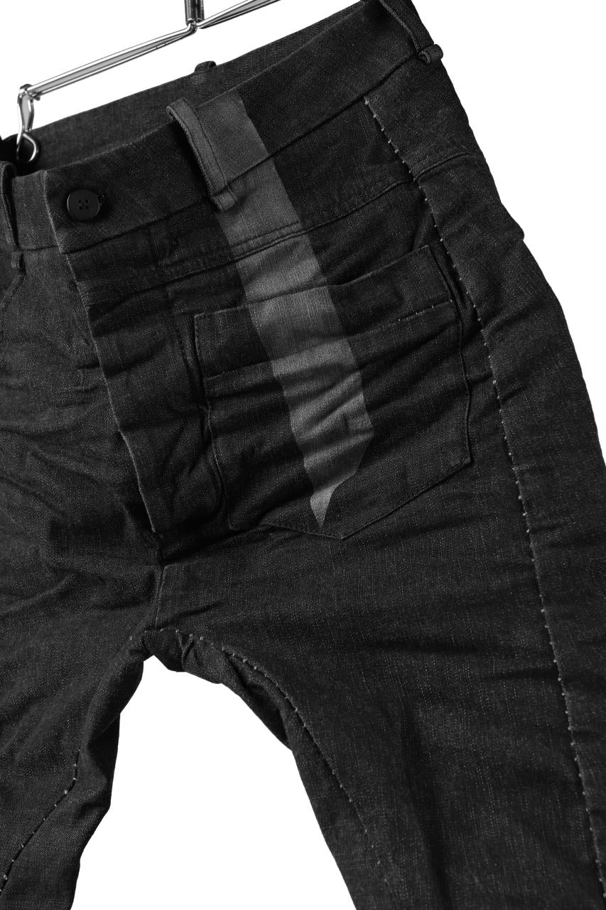 masnada LINED SLIM PANT / UN DENIM ELASTICIZZATO LAVATO (BLACK STENCIL) - Image 10