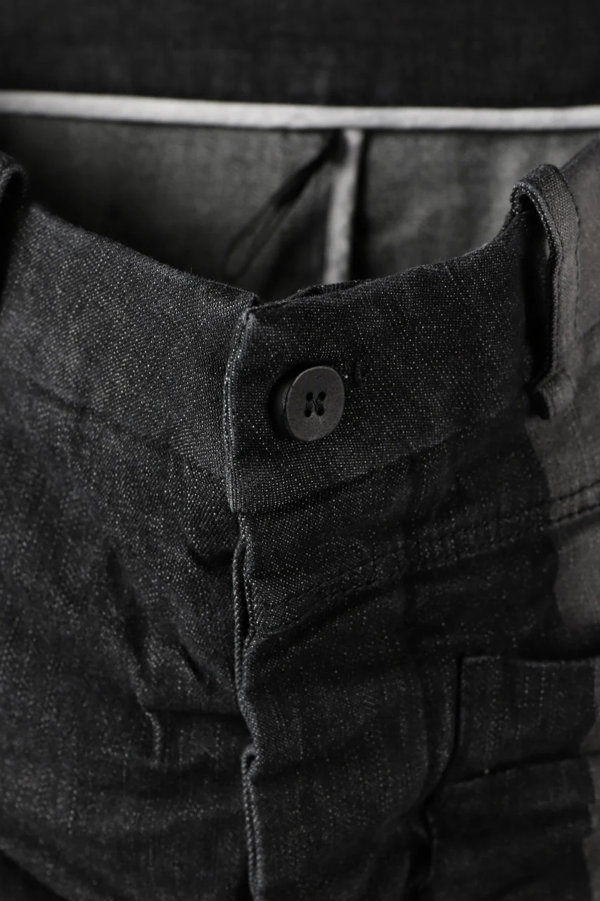 masnada LINED SLIM PANT / UN DENIM ELASTICIZZATO LAVATO (BLACK STENCIL) - Image 12