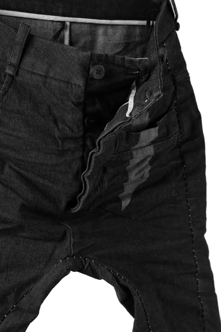 masnada LINED SLIM PANT / UN DENIM ELASTICIZZATO LAVATO (BLACK STENCIL) - Image 13