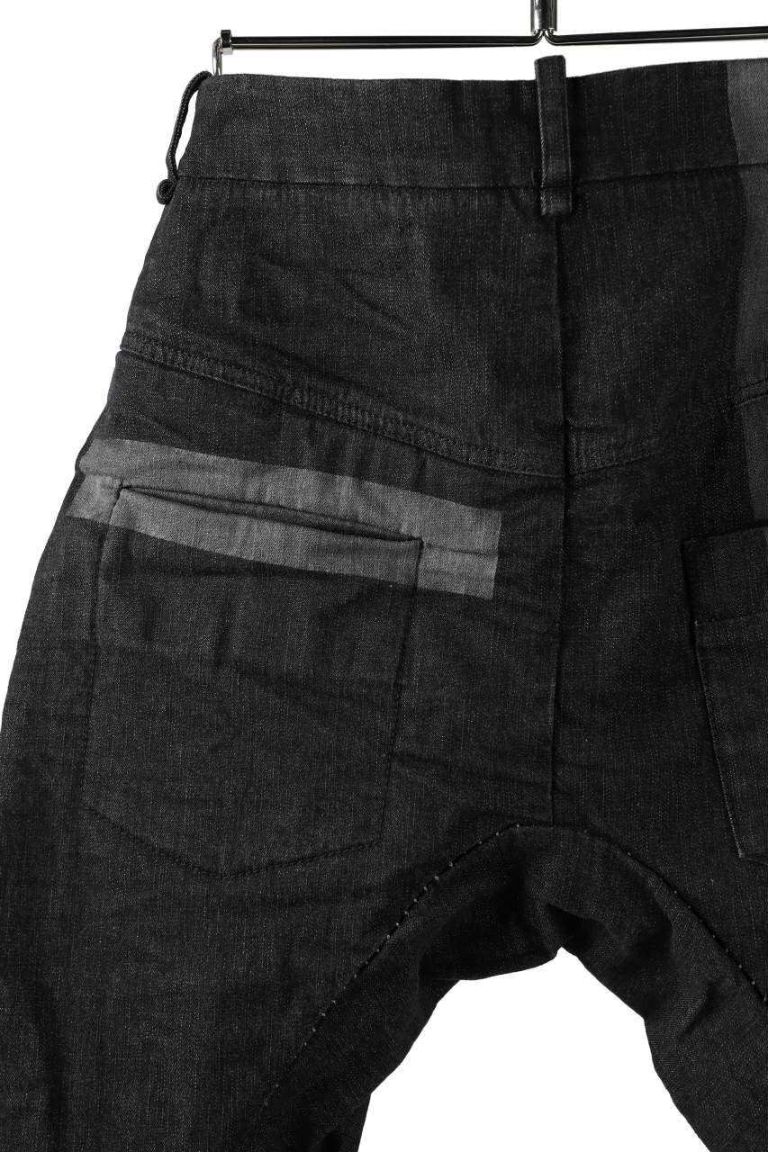 masnada LINED SLIM PANT / UN DENIM ELASTICIZZATO LAVATO (BLACK STENCIL) - Image 15