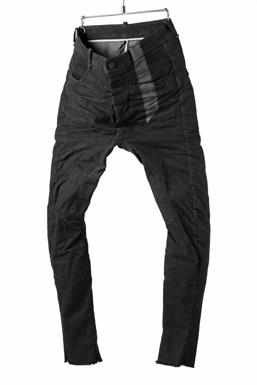 masnada LINED SLIM PANT / UN DENIM ELASTICIZZATO LAVATO (BLACK STENCIL) - Image 2