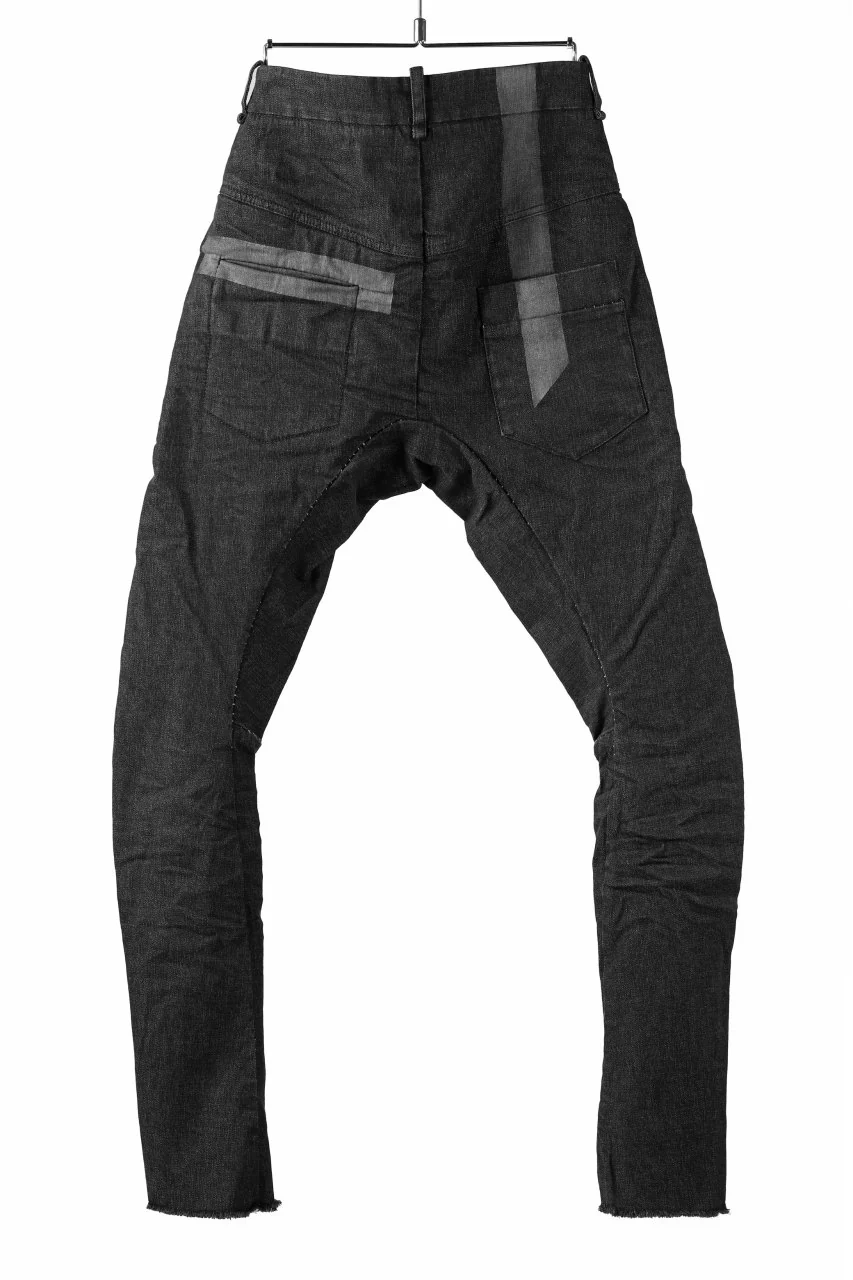 masnada LINED SLIM PANT / UN DENIM ELASTICIZZATO LAVATO (BLACK STENCIL) - Image 3