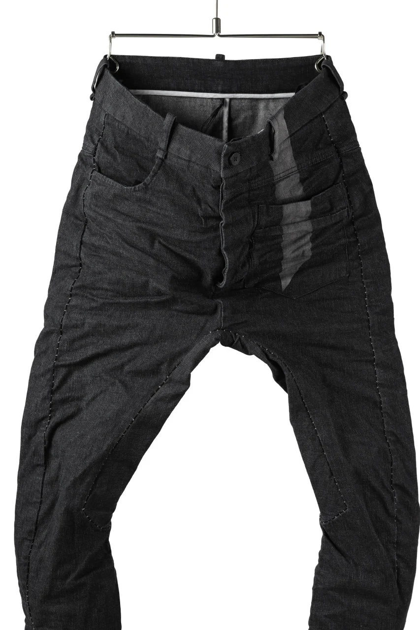 masnada LINED SLIM PANT / UN DENIM ELASTICIZZATO LAVATO (BLACK STENCIL) - Image 4