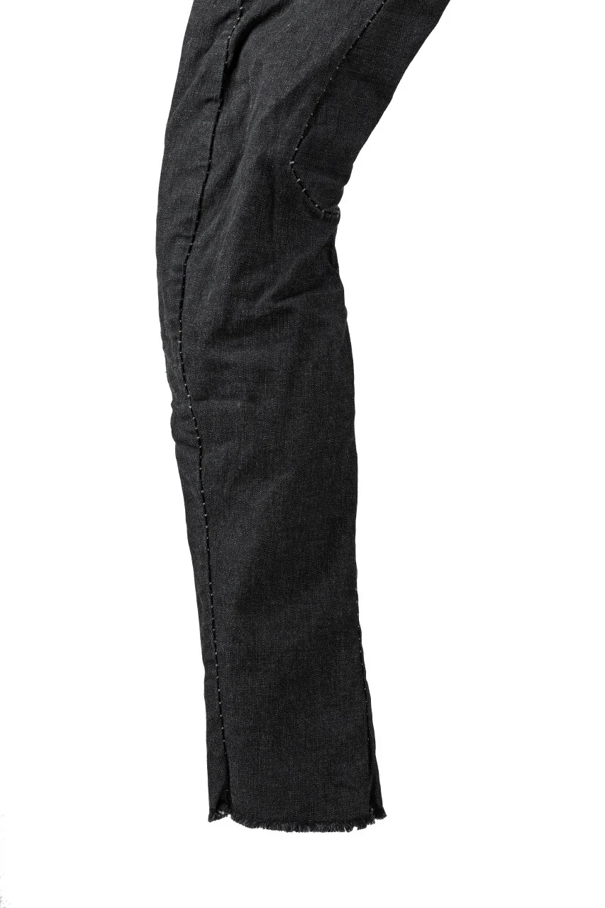 masnada LINED SLIM PANT / UN DENIM ELASTICIZZATO LAVATO (BLACK STENCIL) - Image 5