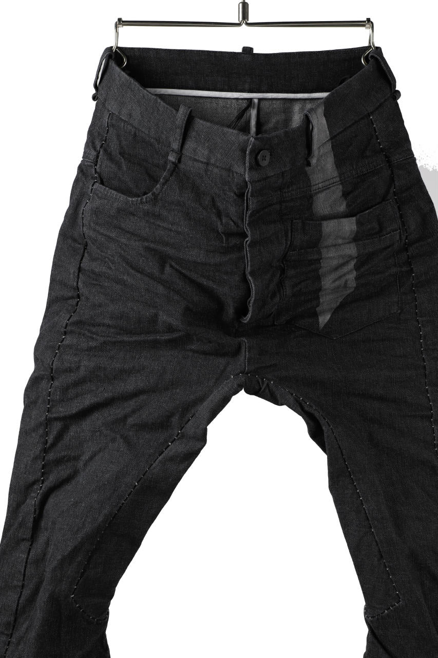 masnada LINED SLIM PANT / UN DENIM ELASTICIZZATO LAVATO (BLACK STENCIL) - Image 7