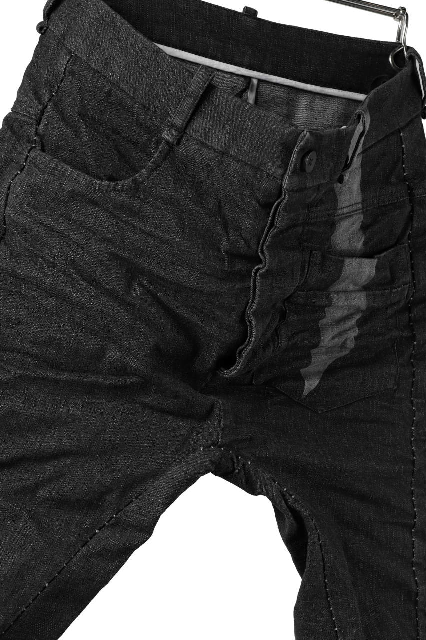 masnada LINED SLIM PANT / UN DENIM ELASTICIZZATO LAVATO (BLACK STENCIL) - Image 8