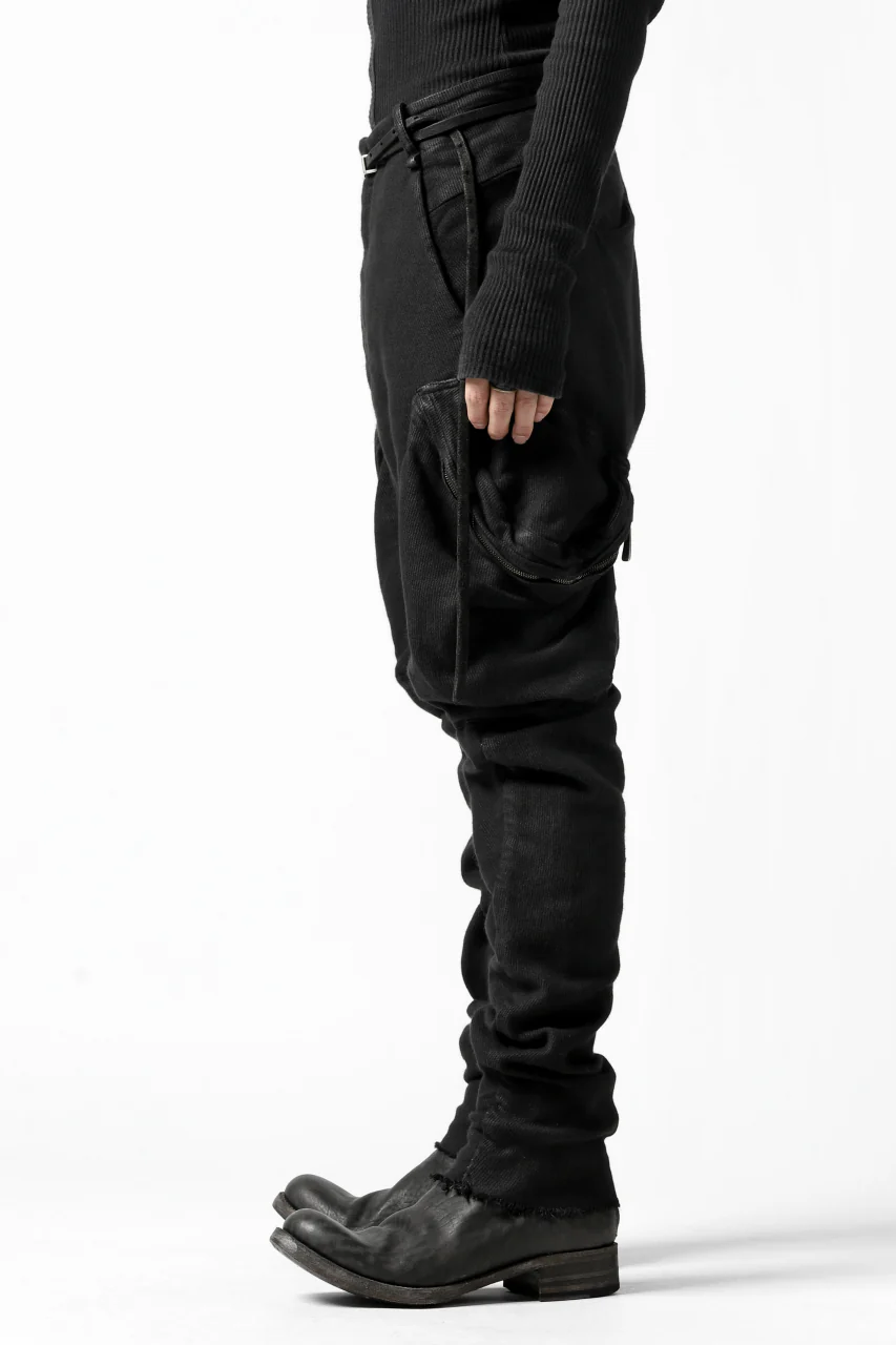 masnada MILITARY CARGO POCKET PANTS / SAIA COTONE ELASTICIZZATO (BLACK) - Image 11