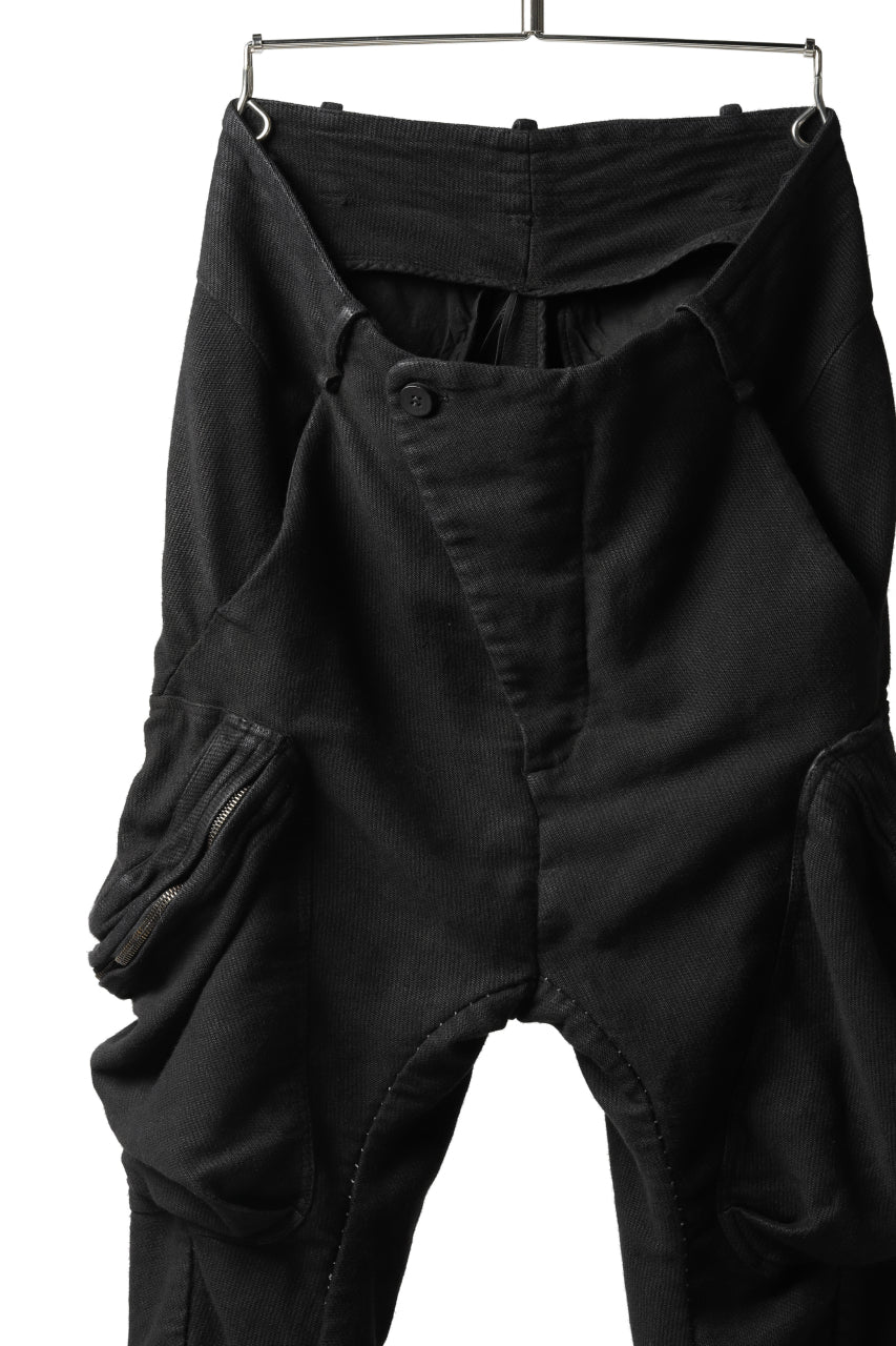 masnada MILITARY CARGO POCKET PANTS / SAIA COTONE ELASTICIZZATO (BLACK) - Image 26