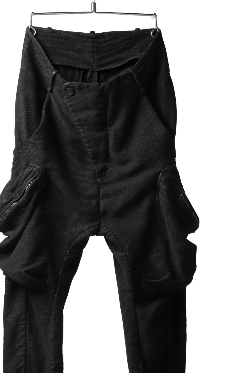 masnada MILITARY CARGO POCKET PANTS / SAIA COTONE ELASTICIZZATO (BLACK) - Image 27