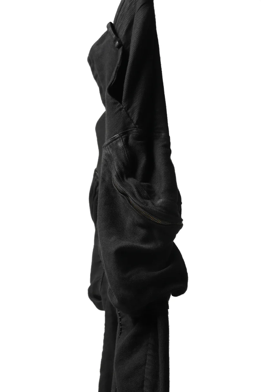 masnada MILITARY CARGO POCKET PANTS / SAIA COTONE ELASTICIZZATO (BLACK) - Image 37