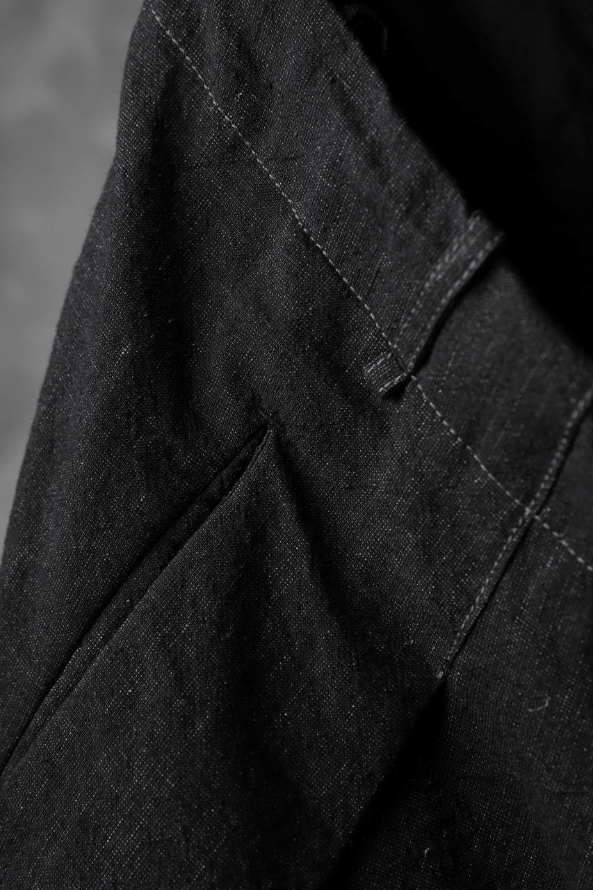 masnada PANTA BAGGY VAN 6POCKETS / CRUMPLED LINEN COTTON (BLACK) - Image 10
