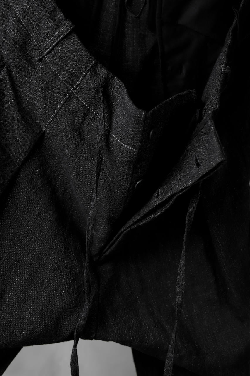 masnada PANTA BAGGY VAN 6POCKETS / CRUMPLED LINEN COTTON (BLACK) - Image 11