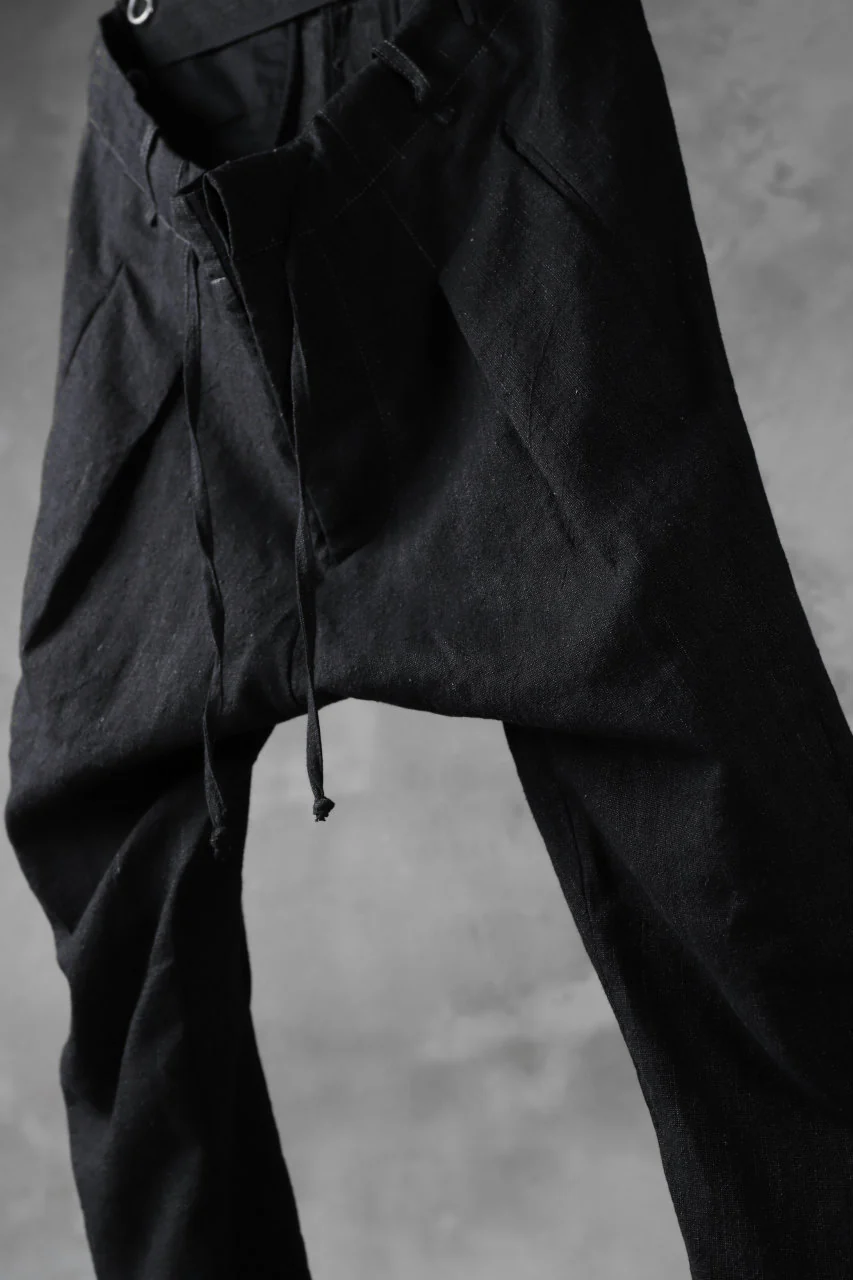 masnada PANTA BAGGY VAN 6POCKETS / CRUMPLED LINEN COTTON (BLACK) - Image 13