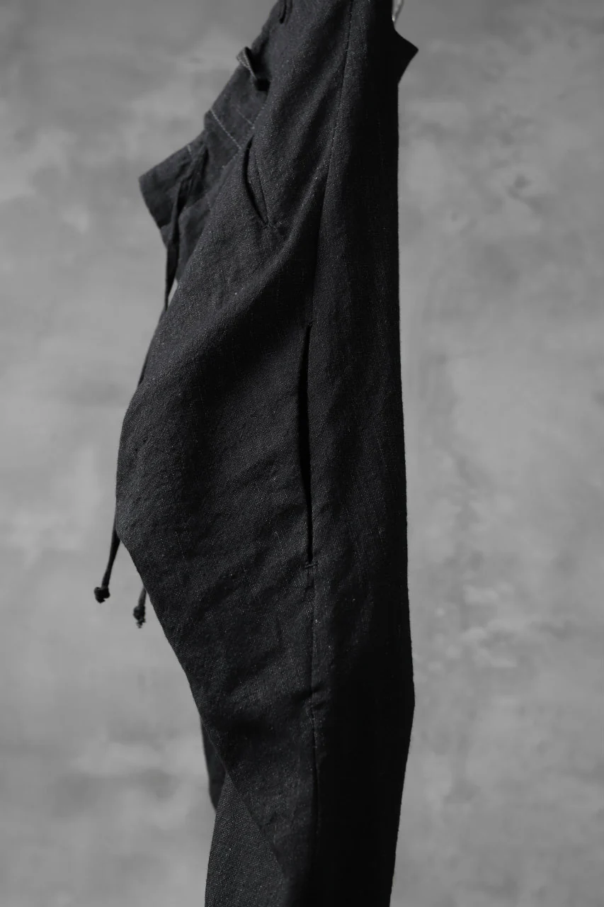 masnada PANTA BAGGY VAN 6POCKETS / CRUMPLED LINEN COTTON (BLACK) - Image 14