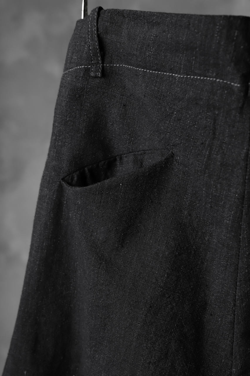 masnada PANTA BAGGY VAN 6POCKETS / CRUMPLED LINEN COTTON (BLACK) - Image 16