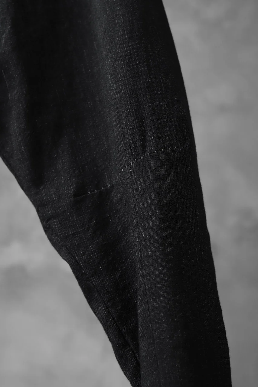 masnada PANTA BAGGY VAN 6POCKETS / CRUMPLED LINEN COTTON (BLACK) - Image 18