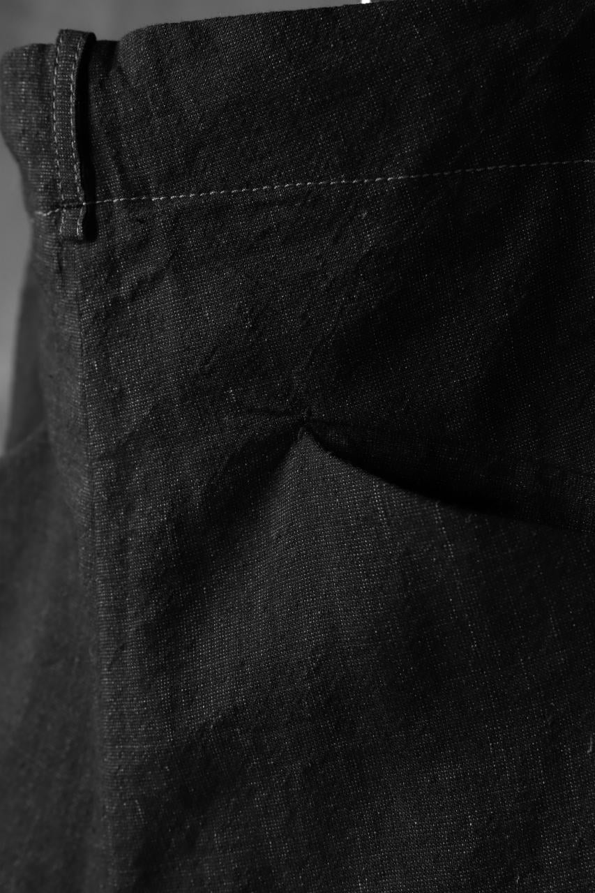masnada PANTA BAGGY VAN 6POCKETS / CRUMPLED LINEN COTTON (BLACK) - Image 20