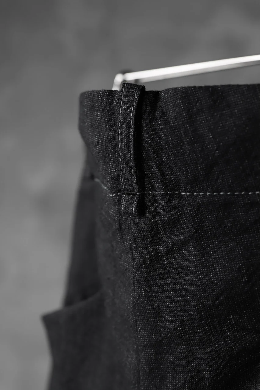 masnada PANTA BAGGY VAN 6POCKETS / CRUMPLED LINEN COTTON (BLACK) - Image 21