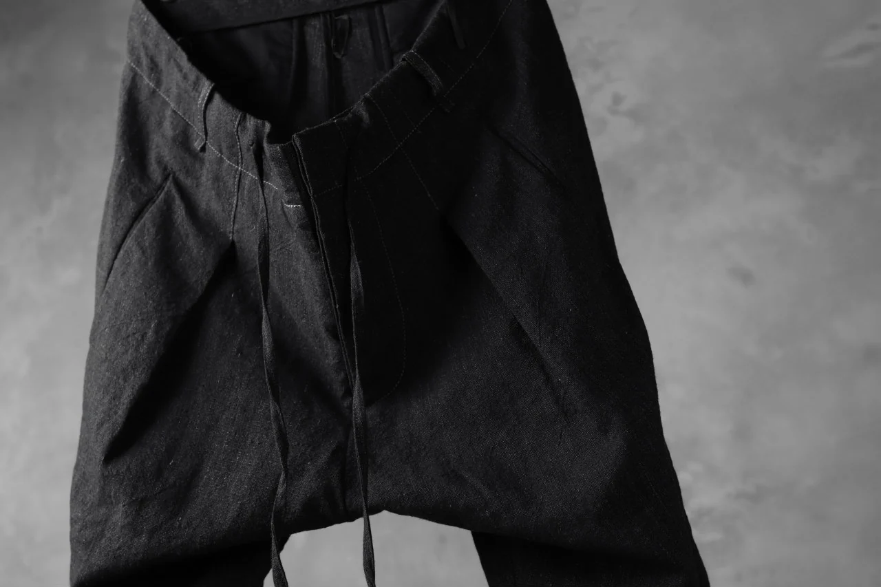 masnada PANTA BAGGY VAN 6POCKETS / CRUMPLED LINEN COTTON (BLACK) - Image 22
