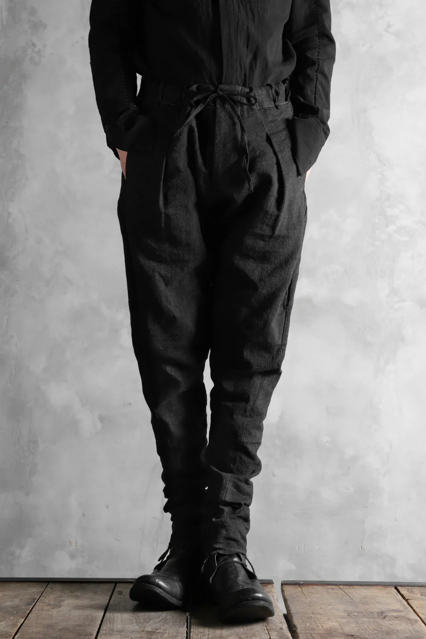 masnada PANTA BAGGY VAN 6POCKETS / CRUMPLED LINEN COTTON (BLACK) - Image 23