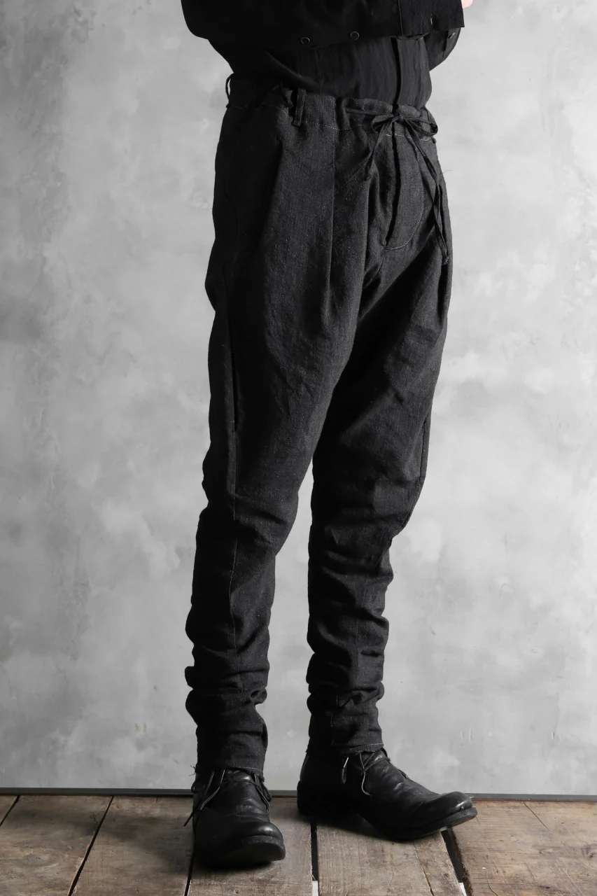 masnada PANTA BAGGY VAN 6POCKETS / CRUMPLED LINEN COTTON (BLACK) - Image 25