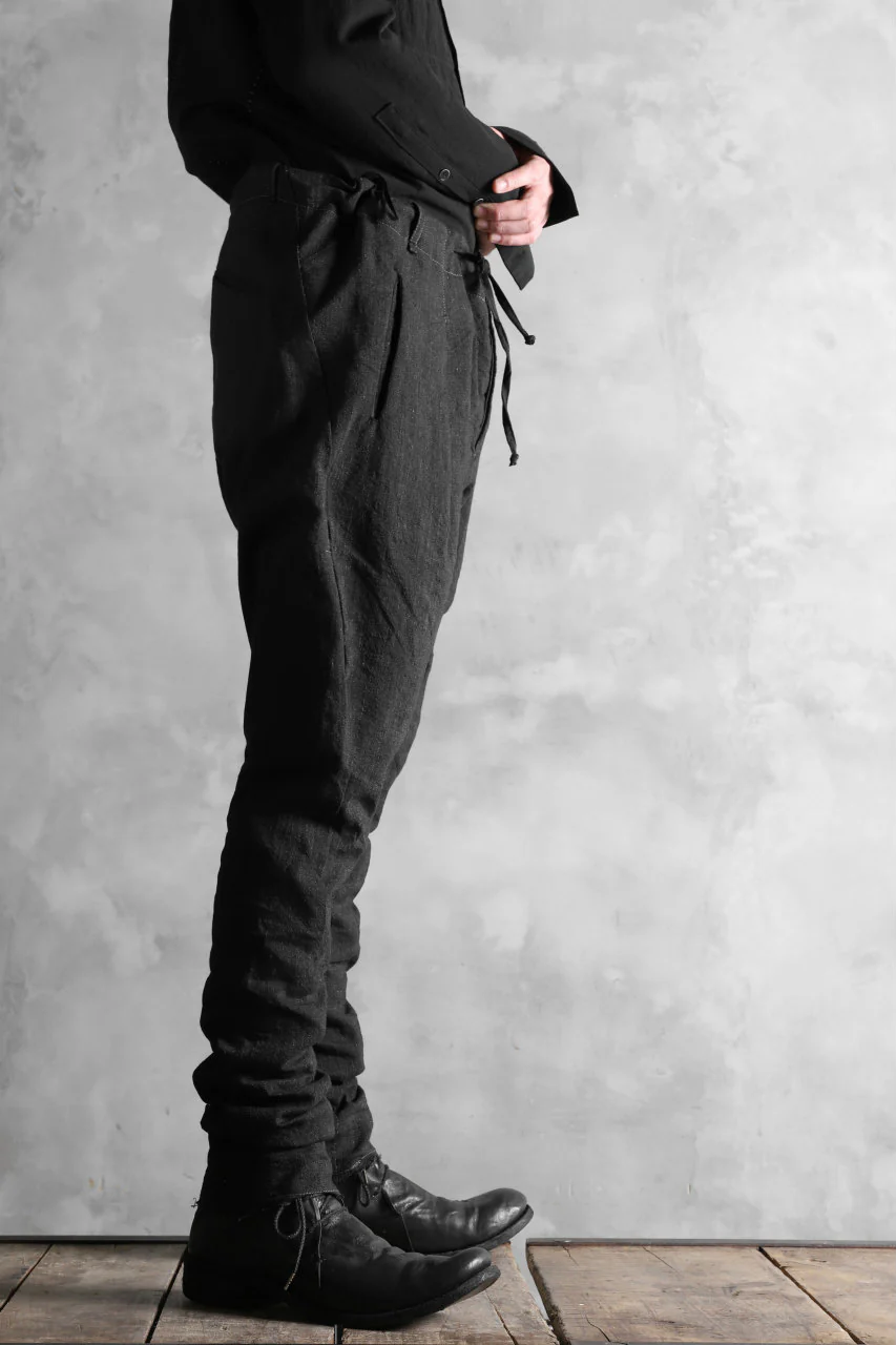 masnada PANTA BAGGY VAN 6POCKETS / CRUMPLED LINEN COTTON (BLACK) - Image 26