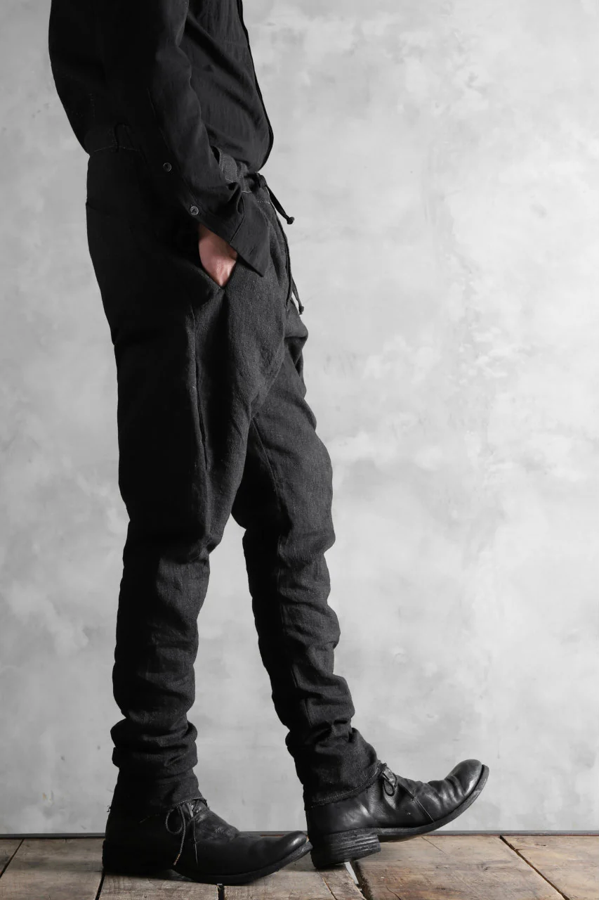 masnada PANTA BAGGY VAN 6POCKETS / CRUMPLED LINEN COTTON (BLACK) - Image 27