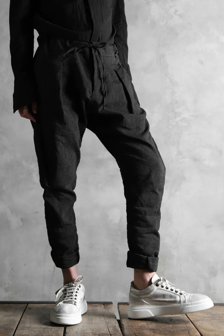 masnada PANTA BAGGY VAN 6POCKETS / CRUMPLED LINEN COTTON (BLACK) - Image 34