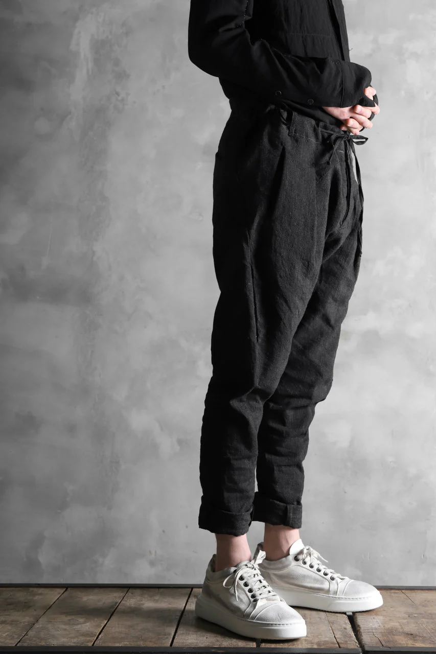 masnada PANTA BAGGY VAN 6POCKETS / CRUMPLED LINEN COTTON (BLACK) - Image 35