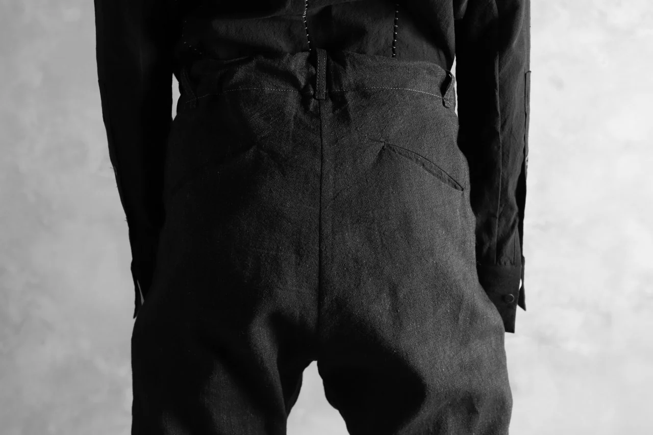 masnada PANTA BAGGY VAN 6POCKETS / CRUMPLED LINEN COTTON (BLACK) - Image 38