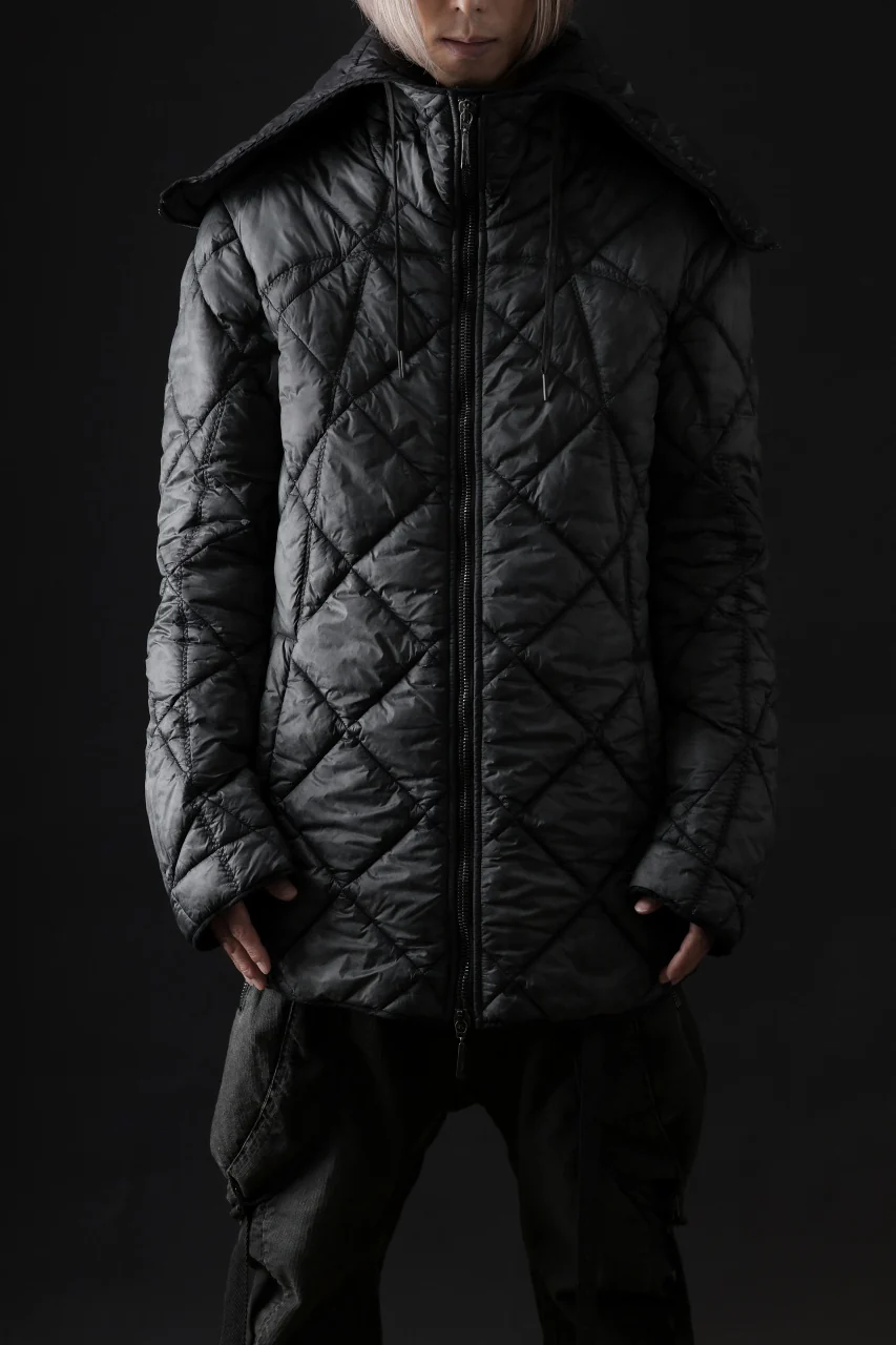 masnada QUILTED HOOD JACKET / OVER STUFFED PAPER NYLON (LEGION) - Image 2